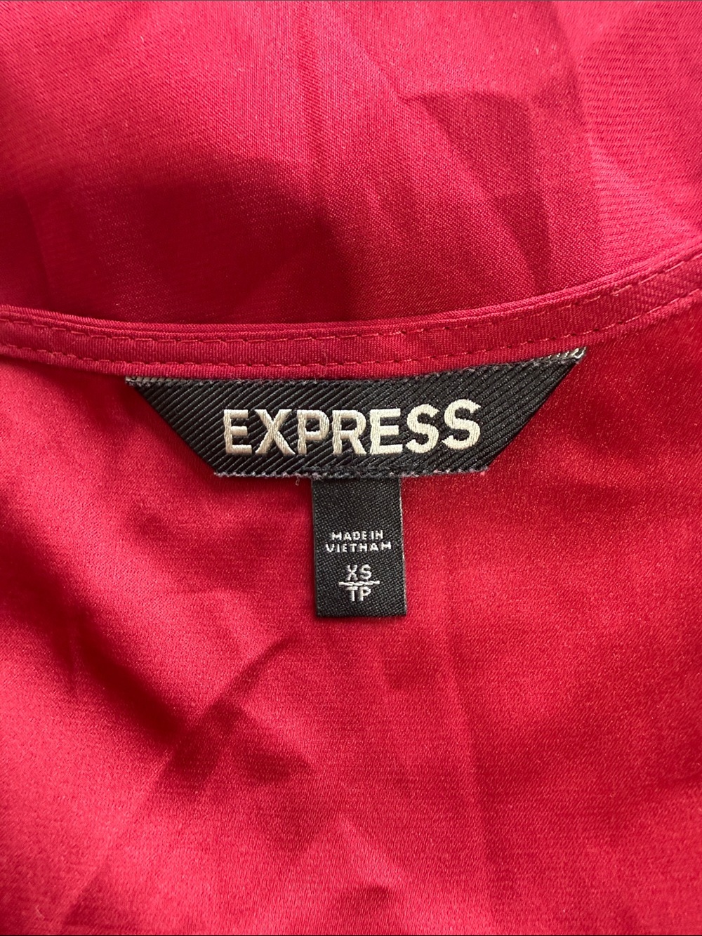 Express Women's V-Neck Zip Front Blouse - Raspberry - Picture 2 of 3